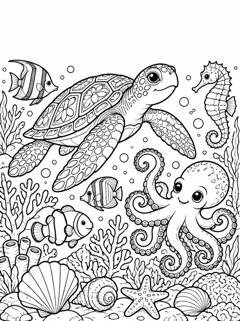 Capa de Um Oceano para Colorir